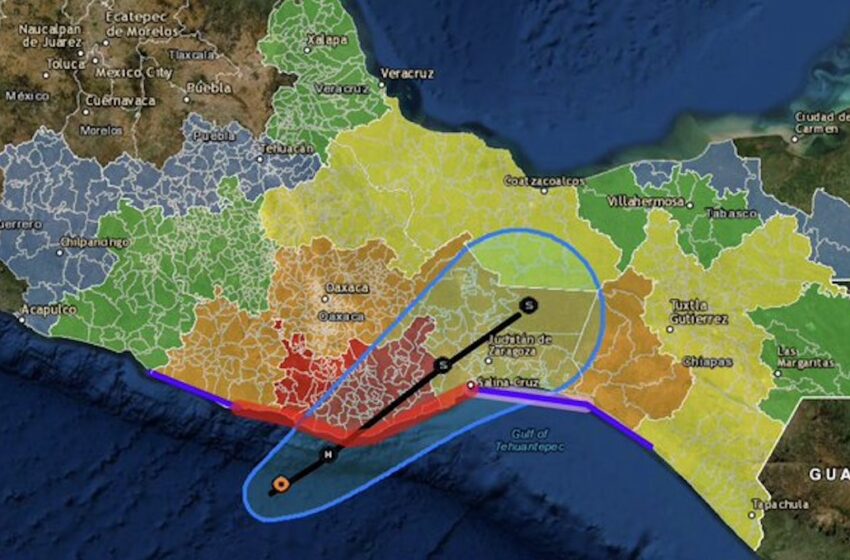 Huracán Agatha es categoría 2; podría llegar a Oaxaca