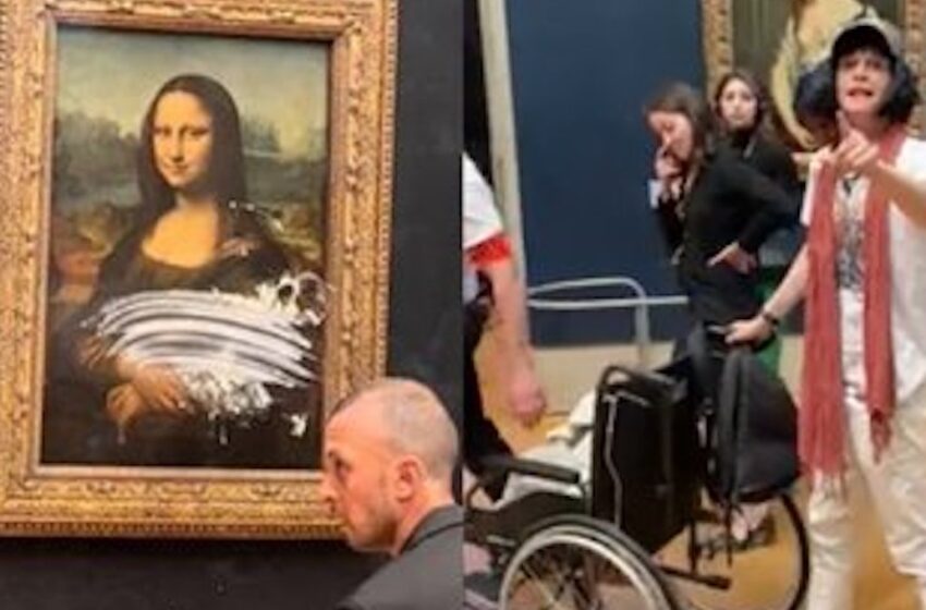 Hombre lanza pastel a cuadro de la ‘Mona Lisa’ (VIDEO)