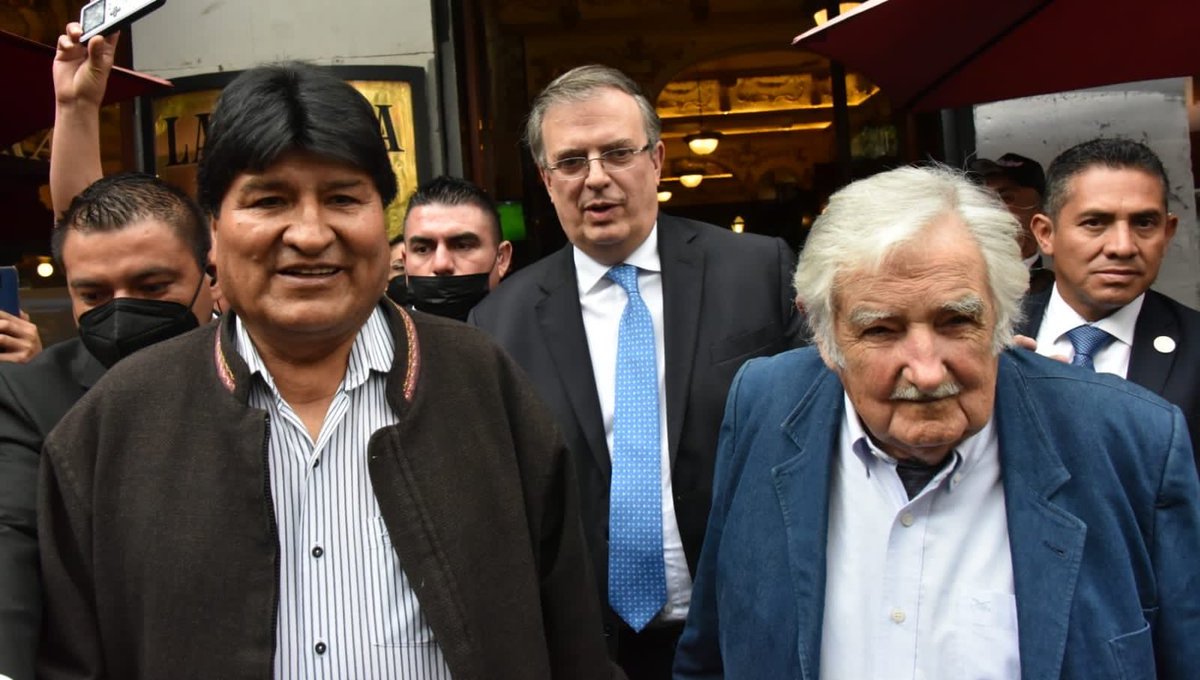 Ebrard se reúne con el ex presidente de Uruguay, José Mujica y el de Bolivia, Evo Morales