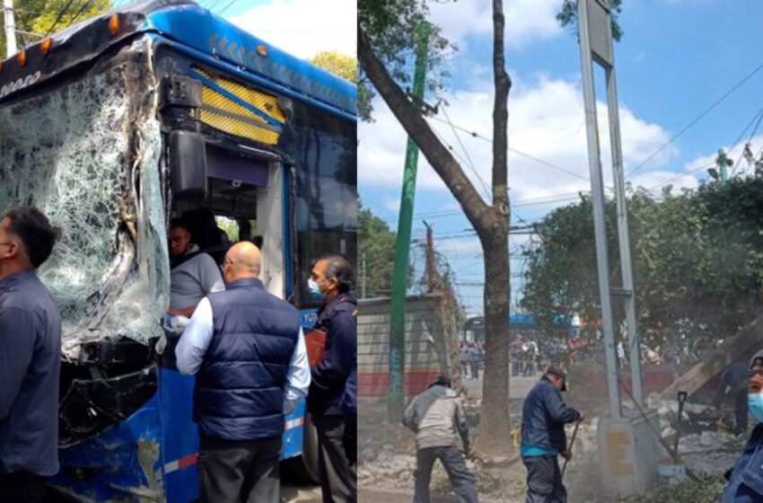 Video: Conductor de Trolebús se estrella en casa, deja 2 heridos