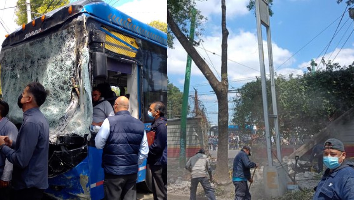 Video: Conductor de Trolebús se estrella en casa, deja 2 heridos