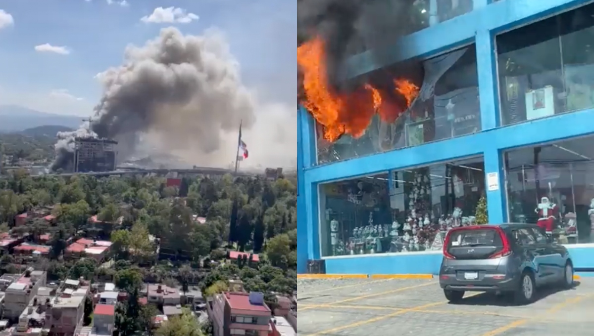 Registran incendio en Galerías el Triunfo en San Jerónimo (VIDEOS)