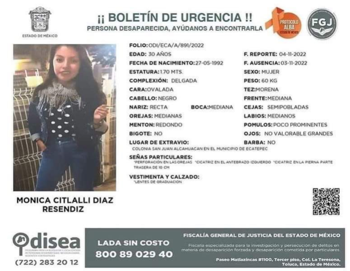 Cuerpo hallado en carretera México-Cuernavaca puede corresponder a Mónica Citlalli