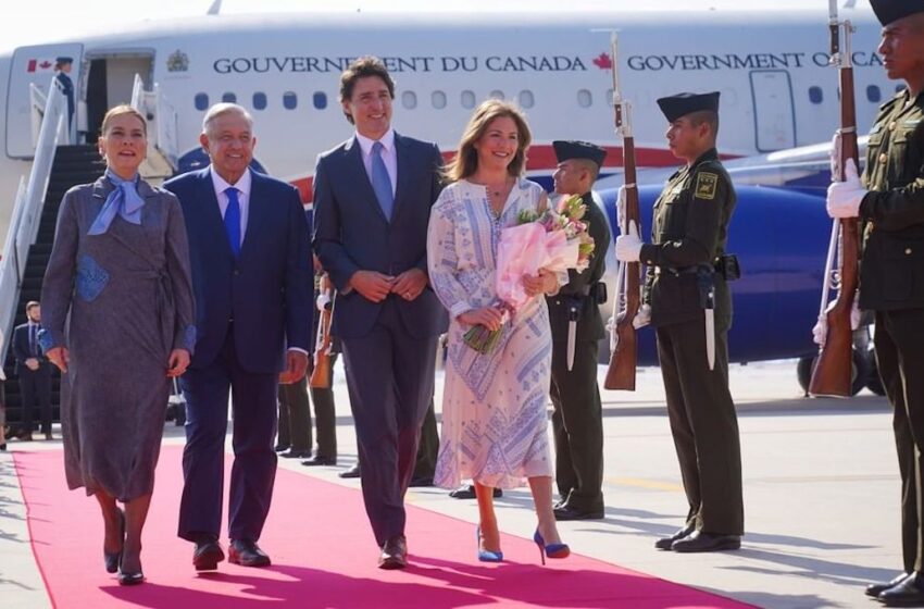 El primer ministro de Canadá, Justin Trudeau, llega a México