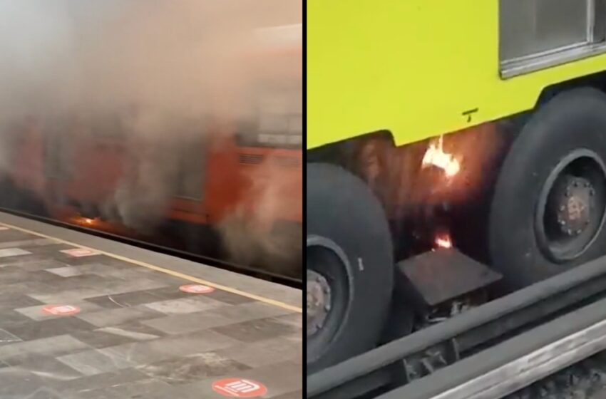 Registran incendio en vagón de la Línea 5 del Metro en CDMX (VIDEO)