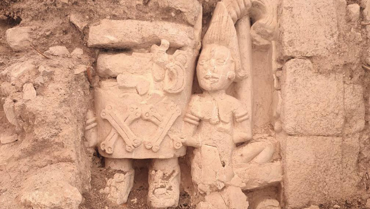 Hallan escultura prehispánica en las obras del Tren Maya
