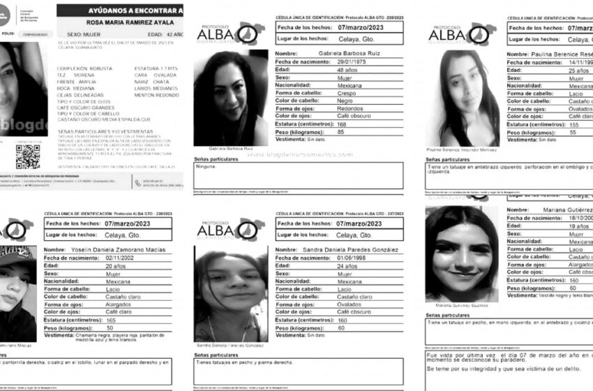Fiscalía de Guanajuato identifica a cinco de las seis mujeres desaparecidas en Celaya 