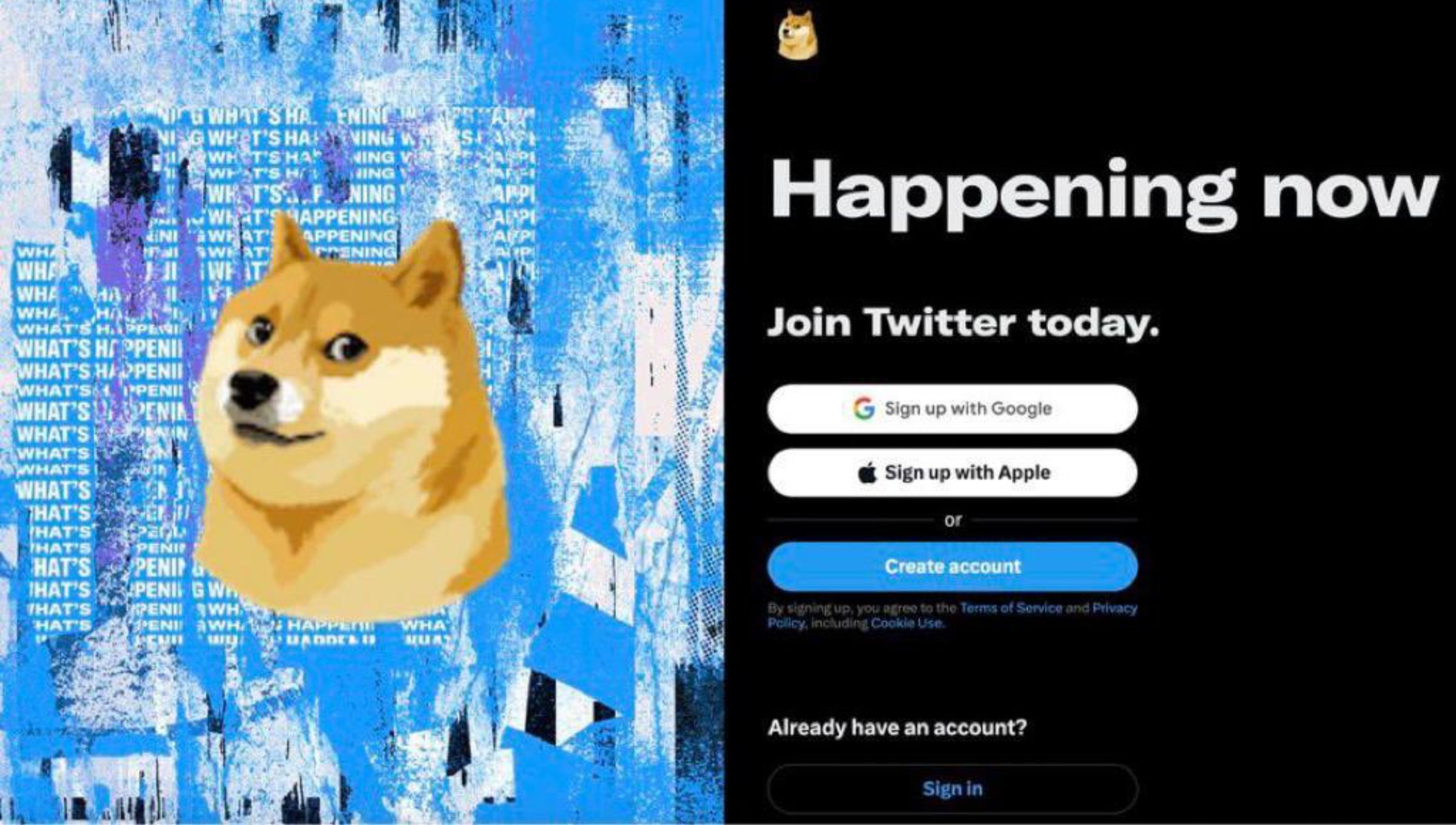 Elon Musk cambia al pajarito azul del logo de Twitter por “Dogecoin”