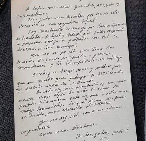 Difunden presunta carta póstuma de Raúl Padilla