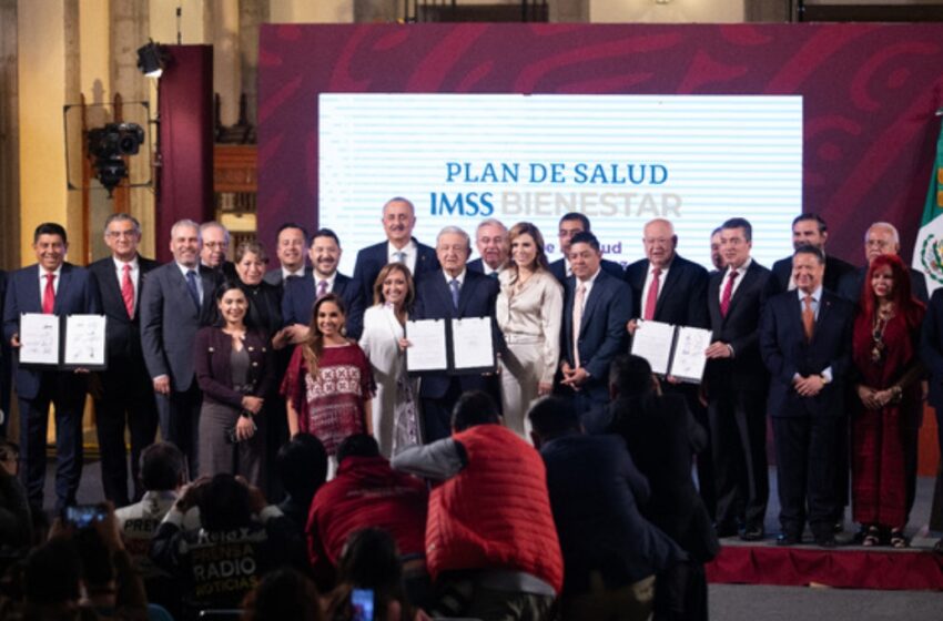 AMLO firma acuerdo con 23 estados para respaldar IMSS-Bienestar