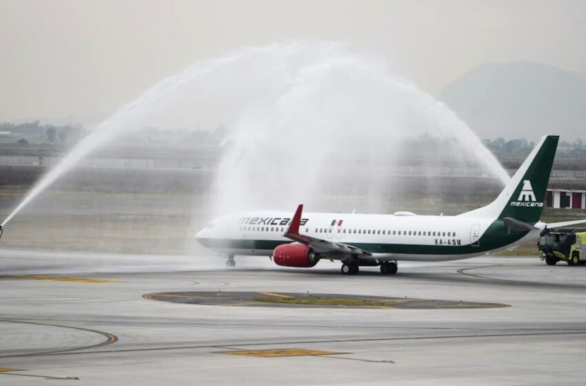 Reinicia operaciones Mexicana de Aviación; desvían vuelo inaugural