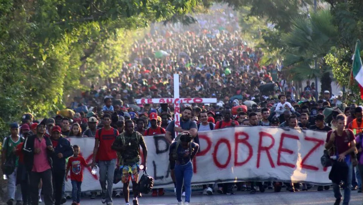 Avanza caravana migrante sobre Chiapas; se dirige a EU