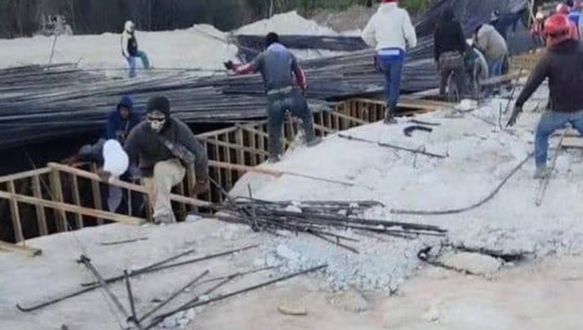 Colapsa estructura del Tren Maya en Quintana Roo; reportan dos heridos