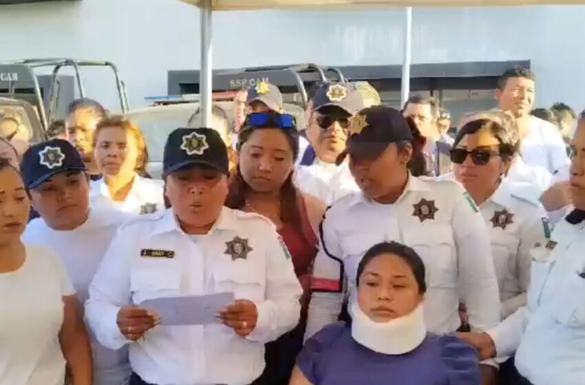 Continúa el paro de policías en Campeche tras motín en penal de Kobén