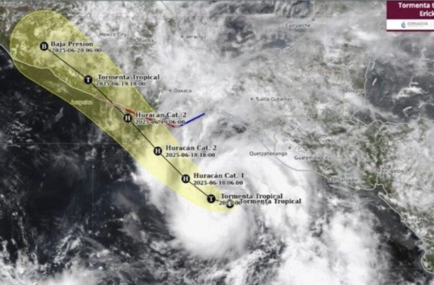 Tormenta tropical Erick podría tocar tierra como huracán categoría 2 en México