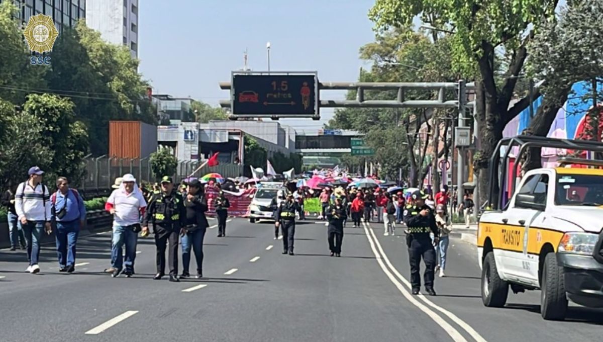 Marcha de la CNTE avanza por Tlalpan; vialidades afectadas
