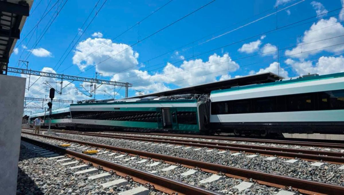 Descarrila vagón del Tren Maya en estación Izamal, Yucatán