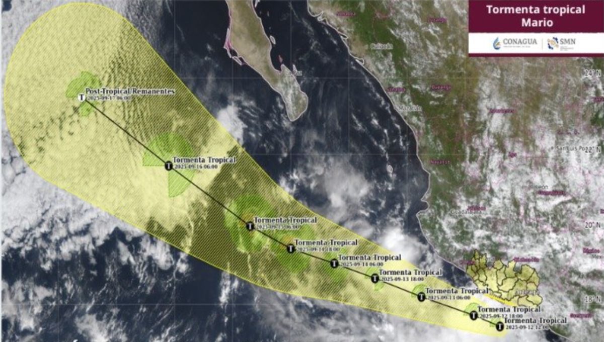 Tormenta tropical Mario se forma frente a costas de Guerrero y Michoacán