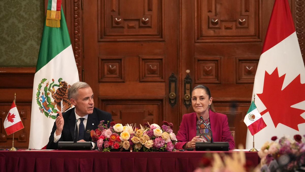 Sheinbaum se reúne con Mark Carney, primer ministro de Canadá, en Palacio Nacional