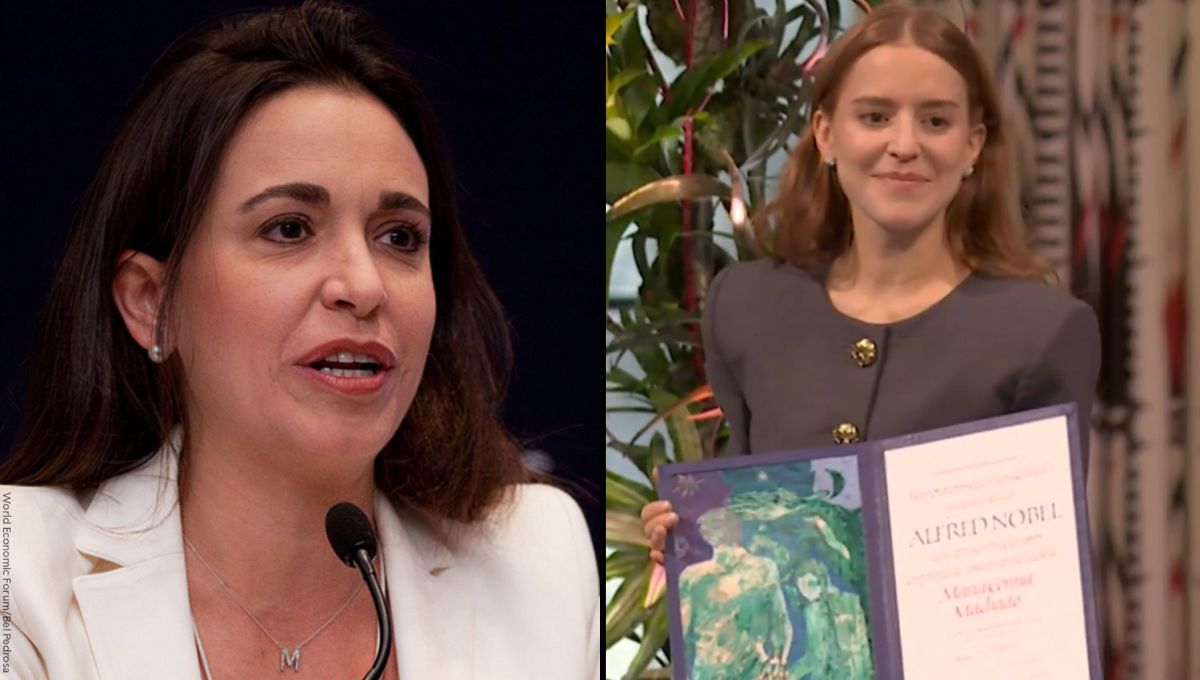 Hija de María Corina Machado acepta el Premio Nobel de la Paz en su nombre