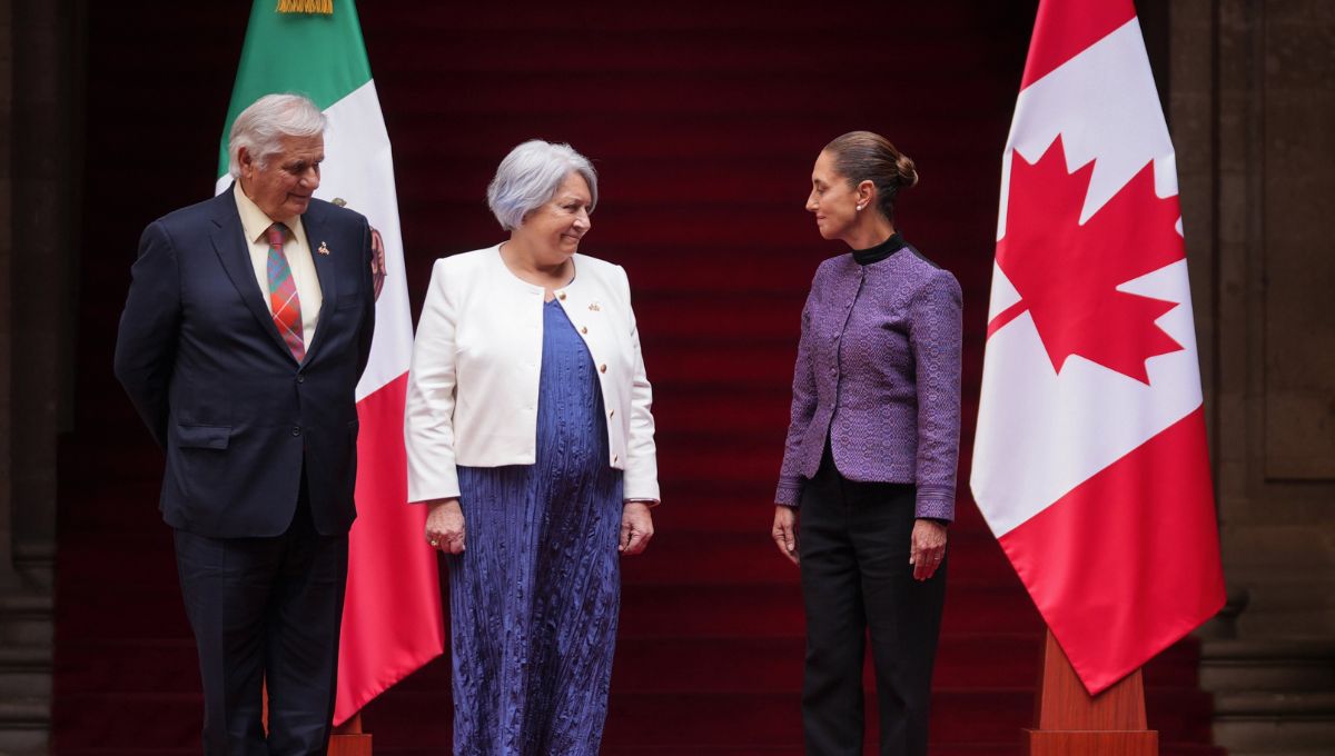 Sheinbaum recibe a Mary Simon, gobernadora general de Canadá, en Palacio Nacional