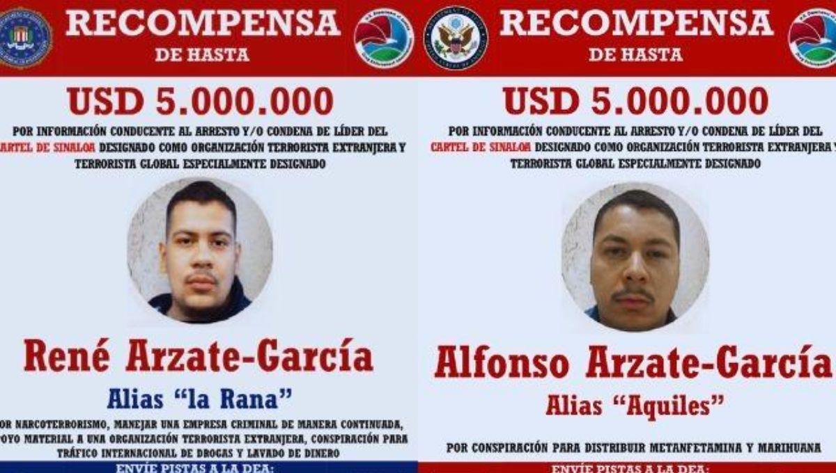 EU ofrece recompensa de 10 mdd por los hermanos Arzate, presuntos jefes de plaza del Cártel de Sinaloa 