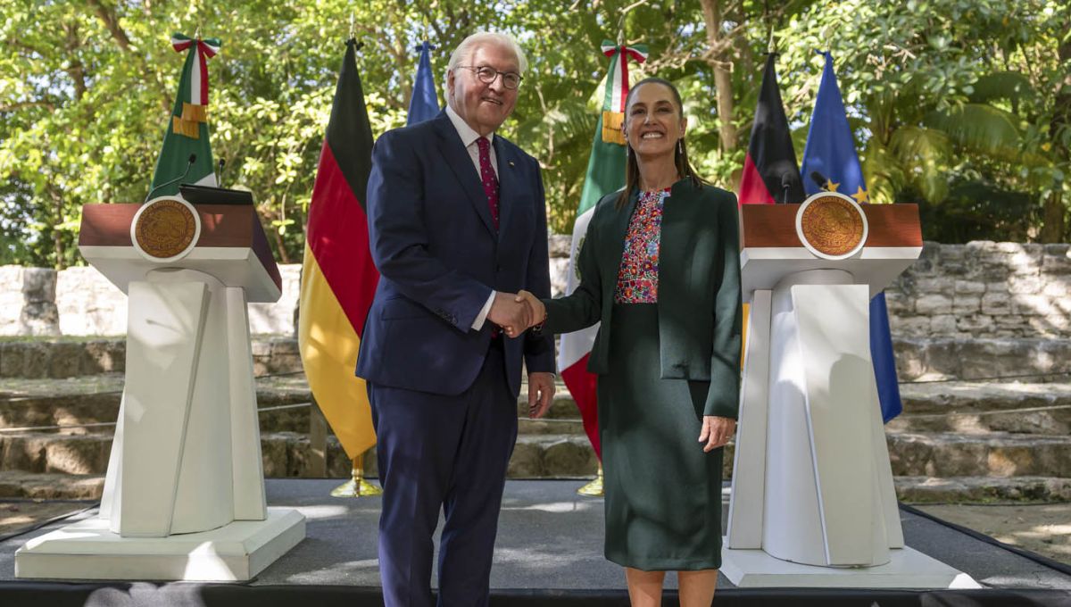 Sheinbaum recibe al presidente de Alemania en Cancún; destacan relación comercial