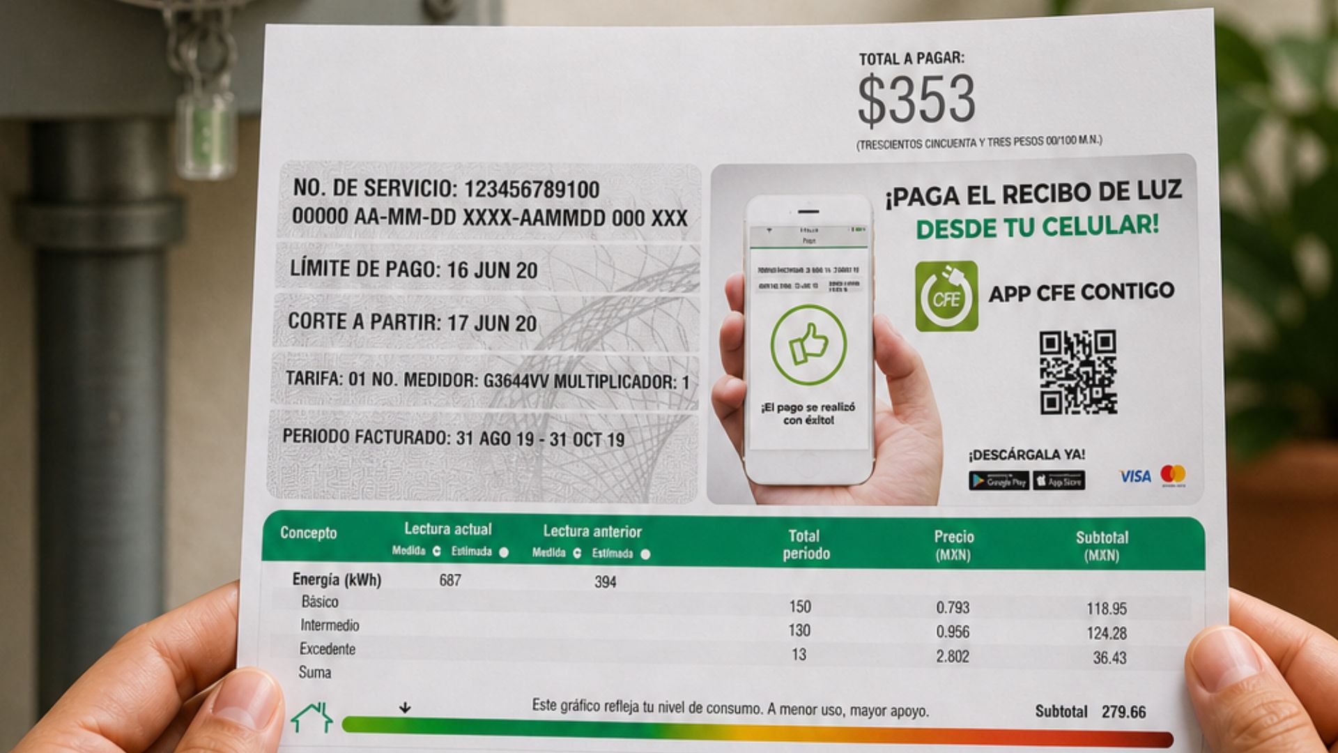 CFE explica cómo leer tu recibo de luz y emite recomendaciones para mejorar el servicio