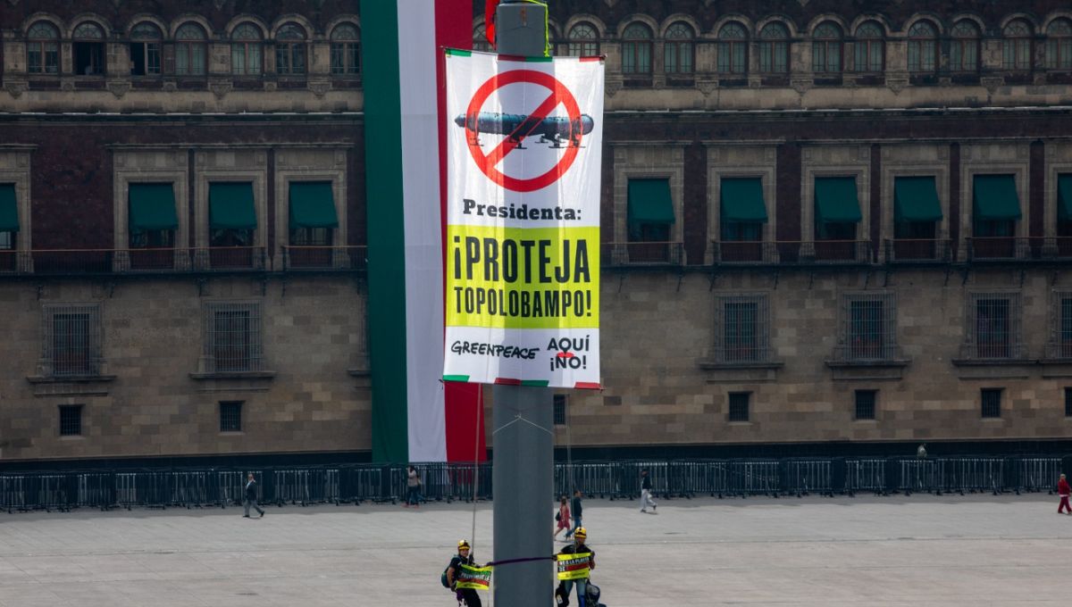 Activistas de Greenpeace protestan contra planta de amoniaco en Sinaloa