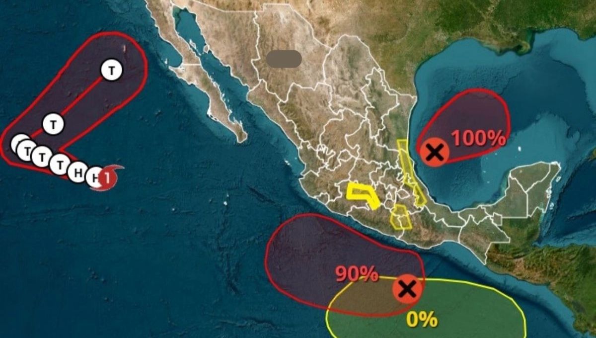Pronostican formación de dos ciclones, uno en el Pacífico y otro en el Golfo de México