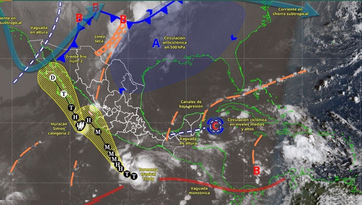 Huracán Simon se mantiene frente a las costas de Jalisco; Trudy avanza en el Pacífico